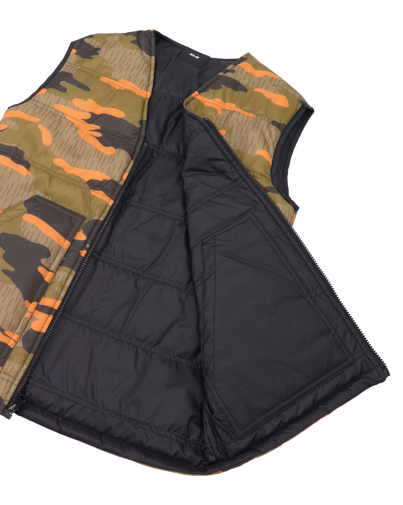 B501AA Reversible Quilted Vest - Black/ META Jigsaw