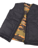 B501AA Reversible Quilted Vest - Black/ META Jigsaw