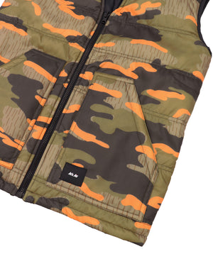 B501AA Reversible Quilted Vest - Black/ META Jigsaw